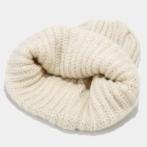Japanse retro beige gebreide muts voor dames, warme oversized winterbeanie in zachte stijl