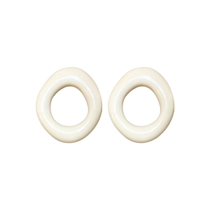 Minimalist cream white irregular geometric resin stud earrings for a modern chic look