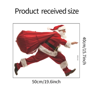 Dimensions détaillées du sticker mural Père Noël mesurant 50cm sur 40cm de hauteur