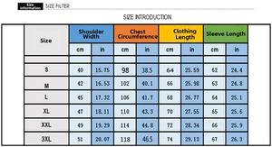 Detailed size guide table for men's hooded tracksuit showing S to 3XL measurements