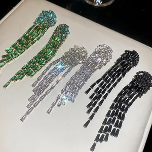 Boucles D Oreilles Pendantes À Pampilles En Zircon Avec Tige En Argent Cuivre Géométrique Méduse Pour Femmes Fête Mariage Élégant