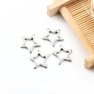 Minimalist silver stainless steel star pendants for DIY jewelry and necklaces