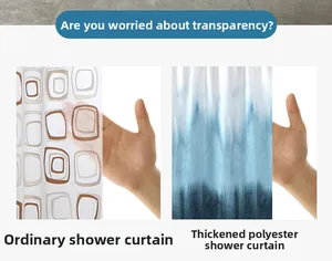 Detailed comparison of standard transparent shower curtain and thick opaque polyester fabric