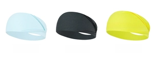 Diademas deportivas elásticas en azul claro, gris oscuro y amarillo, tela transpirable