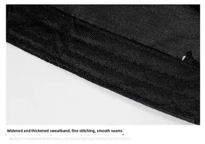 Close-up of the widened sweatband with reinforced stitching on a cotton baseball cap