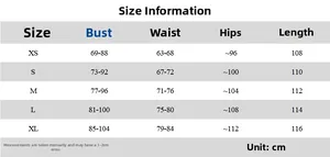 Detailed size chart for the backless summer strap dress including bust, waist and hips