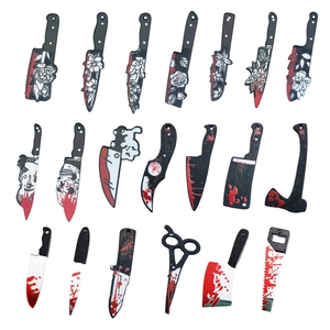Set of 19 Halloween acrylic knife and cleaver charms for DIY jewelry making