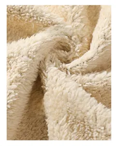 Macro shot of soft thick thermal fleece lining for men winter outdoor hoodie