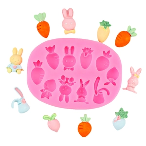 Easter Bunny Carrot Silicone Mold Cake Decoration Chocolate Fondant Jelly Baking Tool DIY Craft