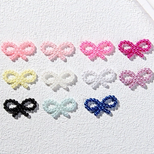 Colorful ABS faux pearl bowknot charms for DIY phone case and mug decoration