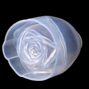 Detail of rose-shaped silicone mold with realistic 3D petal textures for DIY resin crafts