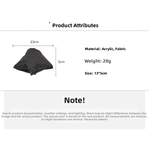Polka dot fabric hair claw clip specifications showing 13cm length and 28g weight