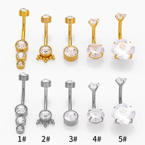 Piercings De Nombril En Acier Inoxydable 316L Zircone Cubique Bijoux De Corps Mode Pour Femmes