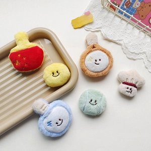 Creative plush badminton racket and star accessories with cute embroidered facial expressions
