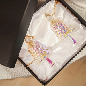 Rainbow crystal wind chime suncatchers in a gift box with a white satin lining