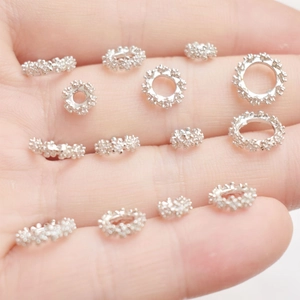 Perles flocons de neige argentées plaquées or 14K avec zircons pour bracelets DIY