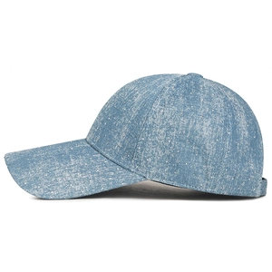 Vintage tie-dye blue denim baseball cap with starry white spots for men and women