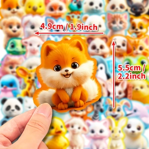 Cute 3D animal cartoon stickers for kids stationery decoration 4.9cm x 5.5cm size