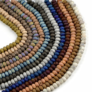 Multiple colors of 5x8mm geode agate stone beads with sparkling druzy crystal texture