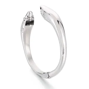 Shark Head Bangle Bracelet Stainless Steel Open Cuff Polished Animal Punk Hip Hop Jewelry For Men Women