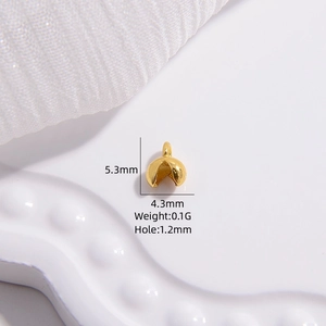 Fermoir lotus en argent S925 doré poli avec dimensions de 5,3x4,3mm pour bijoux