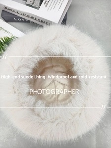 Close-up of premium suede lining on winter bucket hat for windproof warmth