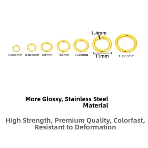Detailed view of durable stainless steel jump rings in various sizes for jewelry making