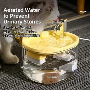 Transparent cat water fountain with stainless steel faucet and filtration system