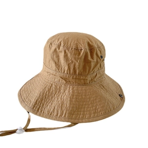 Chapeau de soleil extérieur en nylon séchage rapide kaki avec cordelette réglable
