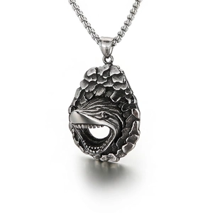 Haifischmaul Anhänger Halskette Edelstahl Retro Punk Biker Stil Schmuck Für Männer Jungen Cool Mode
