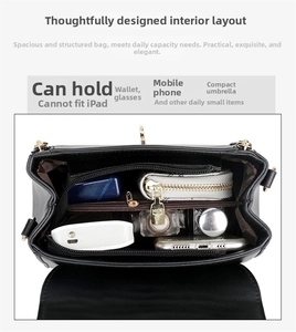 Close-up of organized multi-layer interior compartments and internal zipper pocket