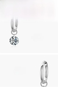 Detailed view of S925 sterling silver earrings with hand-set 5A cubic zirconia stones
