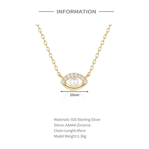Detail specifications of 925 sterling silver evil eye necklace with pearl and zirconia