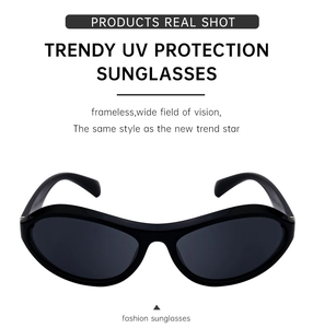 Detail der schwarzen Fahrrad-Sonnenbrille mit UV-Schutz und schickem Gläser-Design