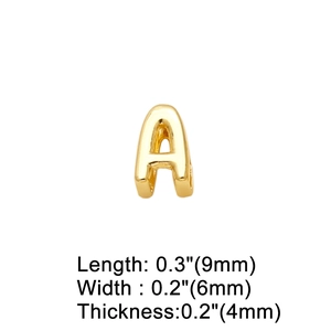 Gold plated 26 English letter A pendant necklace charm with 9mm length for DIY jewelry