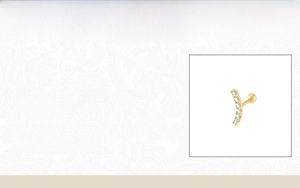 Detailed product specifications for 925 sterling silver curved cubic zirconia stud earring