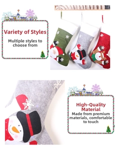 Détail de chaussettes de Noël lumineuses à LED avec bordure en peluche douce
