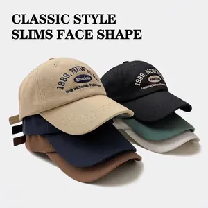 Retro Baseball Cap Cotton Polyester Embroidered 1989 New York Letter Adjustable Outdoor Sun Protection For Men Women