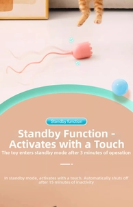 Detail of smart electric cat toy with standby mode and auto-shutdown sensor features