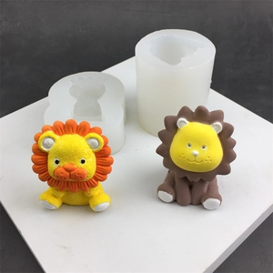 Cartoon lion silicone mold set for DIY chocolate and handmade aromatherapy candles