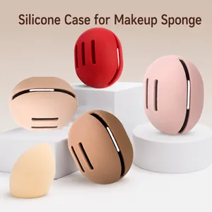 Silicone makeup sponge holders in multiple colors with breathable holes for dry use