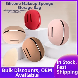 Silicone makeup sponge holders in multiple colors with breathable holes for dry use