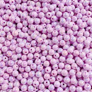 Luminous 8-12mm pale purple round beads with pearlescent finish for DIY jewelry