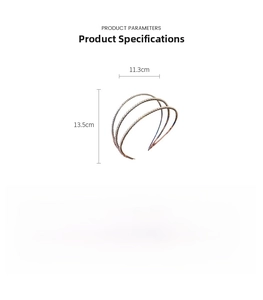 Serre-tête à trois couches de perles pour femmes avec dimensions 13,5 cm par 11,3 cm