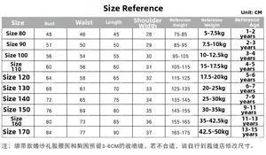 Detailed size chart for sleeveless flower girl princess dress with measurements in CM