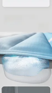 Close-up of cooling gel dog mat showing breathable mesh and inner polymer gel layer