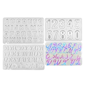 Set de moldes de silicona con letras y números para llaveros DIY y bisutería