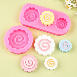 Stampo in silicone rosa per motivi a spirale Narutomaki per torte e cioccolato