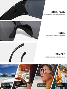 Detail view of comfortable nose pads and sturdy hinges on black sporty sunglasses