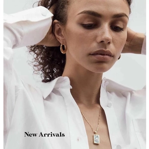18k gold plated stainless steel shell necklace and hoop earrings set for women